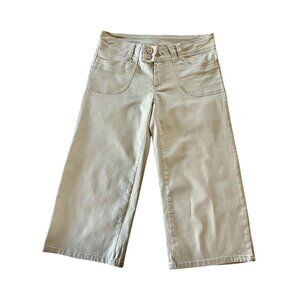Women's Vintage Y2K Ellemenno High Waisted Cropped Pants in Pale Sage Green